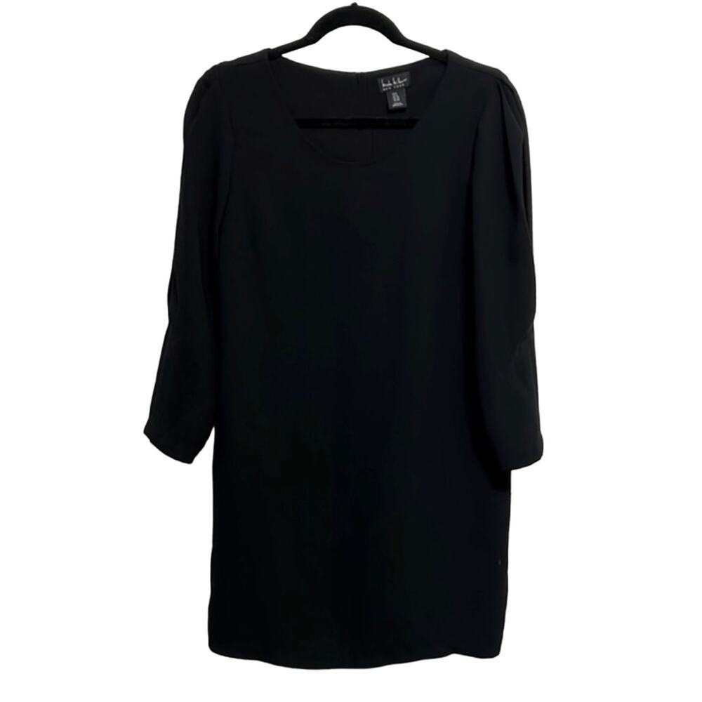 Nicole Miller black long sleeve mini dress women's size 6